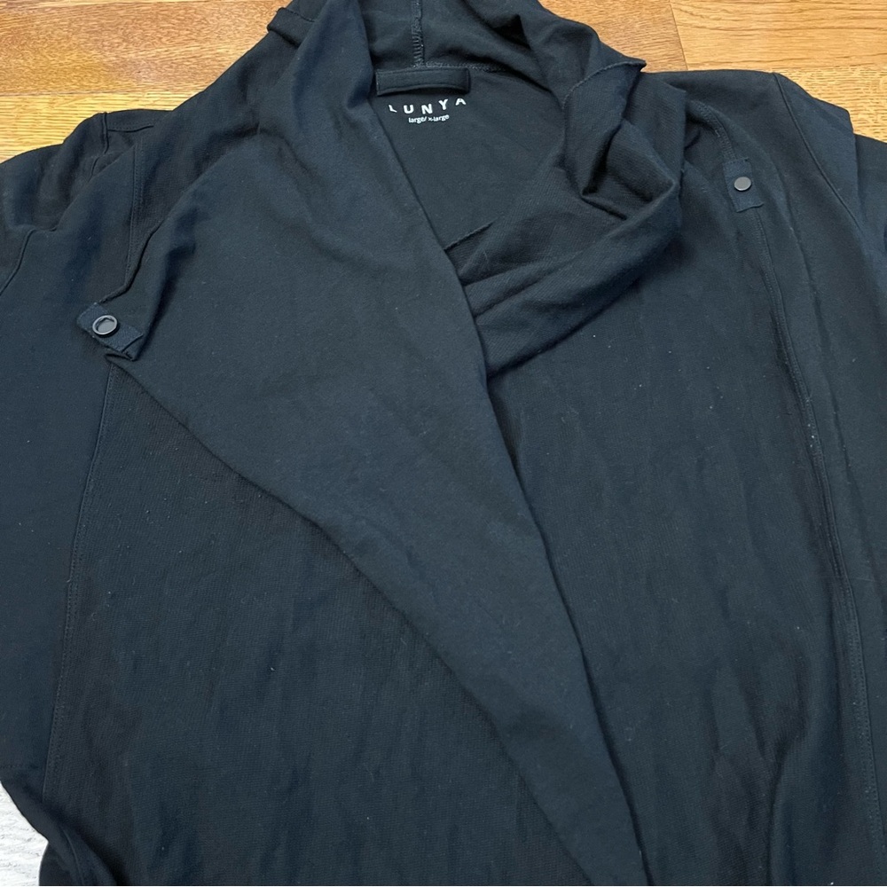 Lunya The Robe Black Long Pima Cotton Blend - Picture 7 of 11